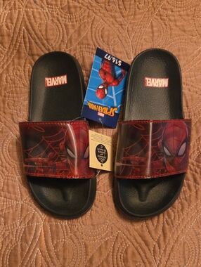 Marvel Spider-Man Red and Black Kids Slide Sandals